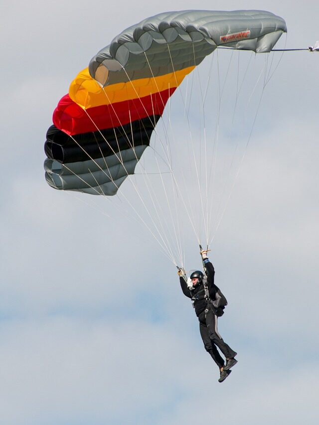 Mason County skydiver dies as parachute strikes tree and collapses.