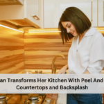 Woman Transforms Her Kitchen With Peel And Stick Countertops and Backsplash