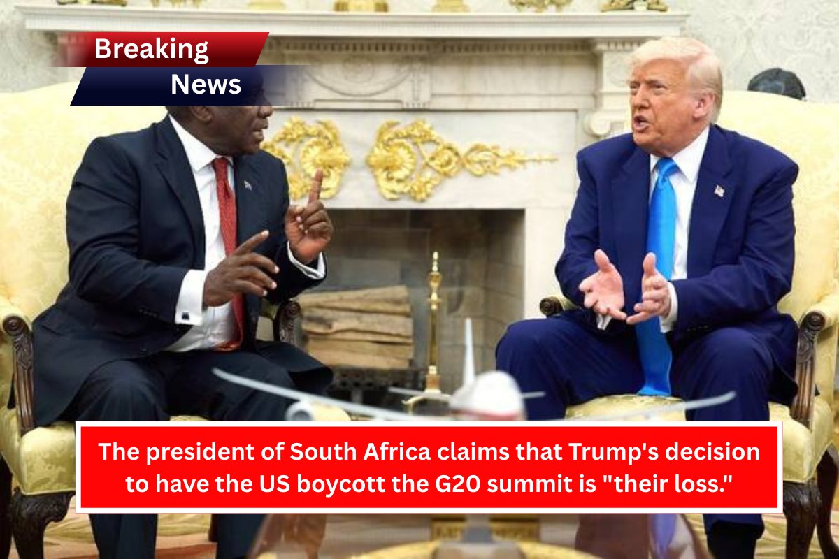 The president of South Africa claims that Trump’s decision to have the US boycott the G20 summit is “their loss.”