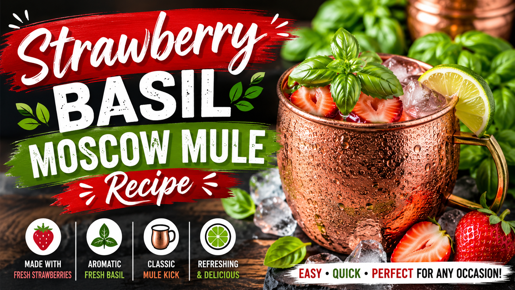 Strawberry Basil Moscow Mule Recipe