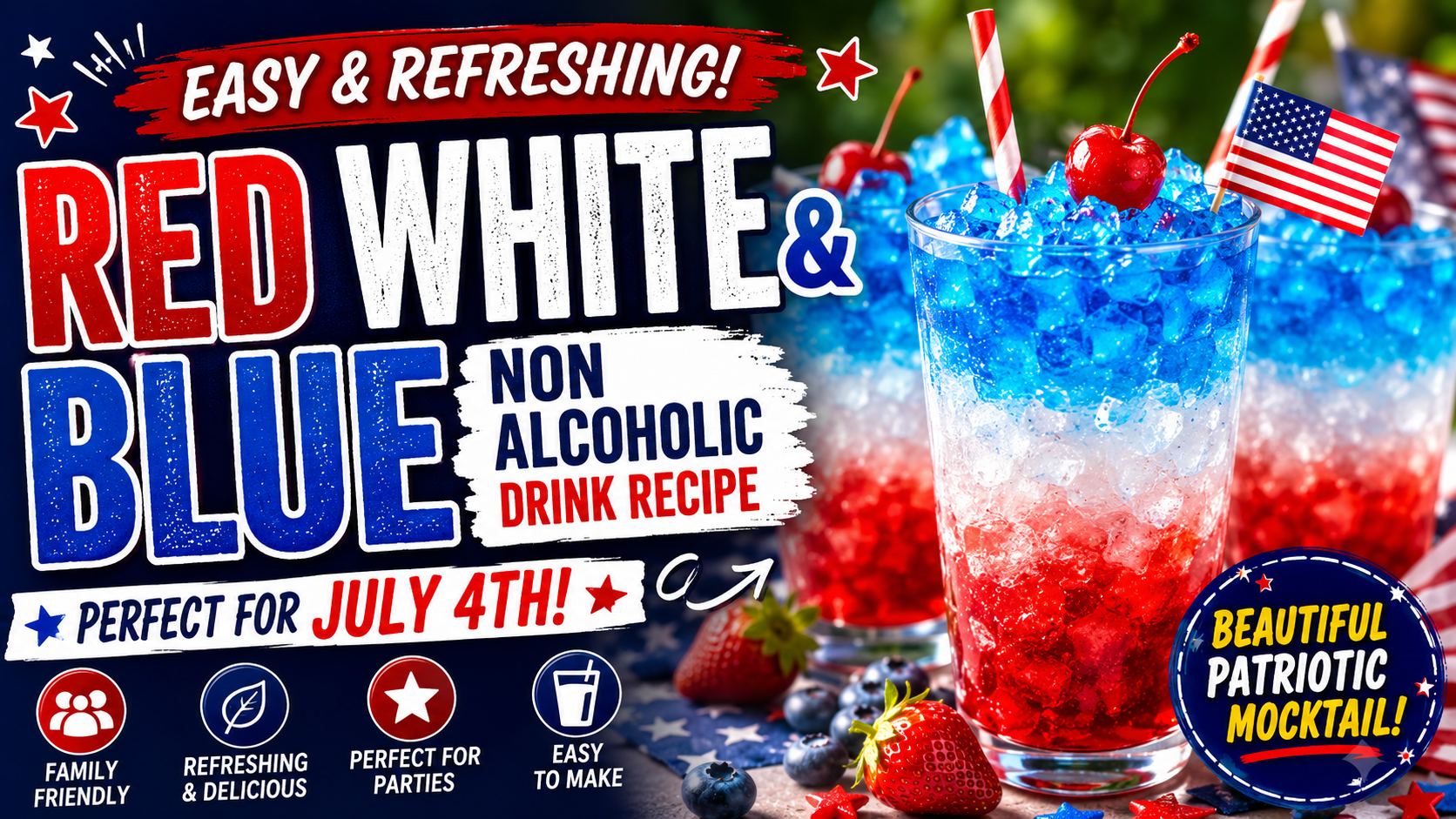 Red White and Blue Non Alcoholic Drink Recipe