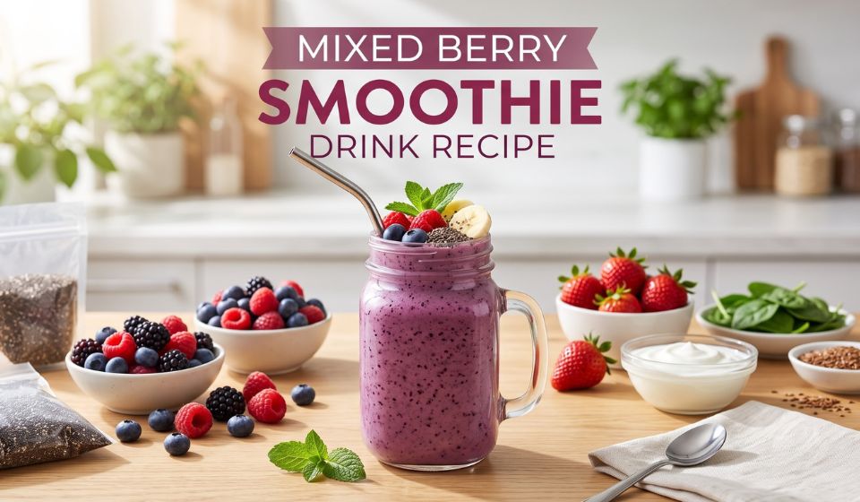 Mixed Berry Smoothie Drink Recipe