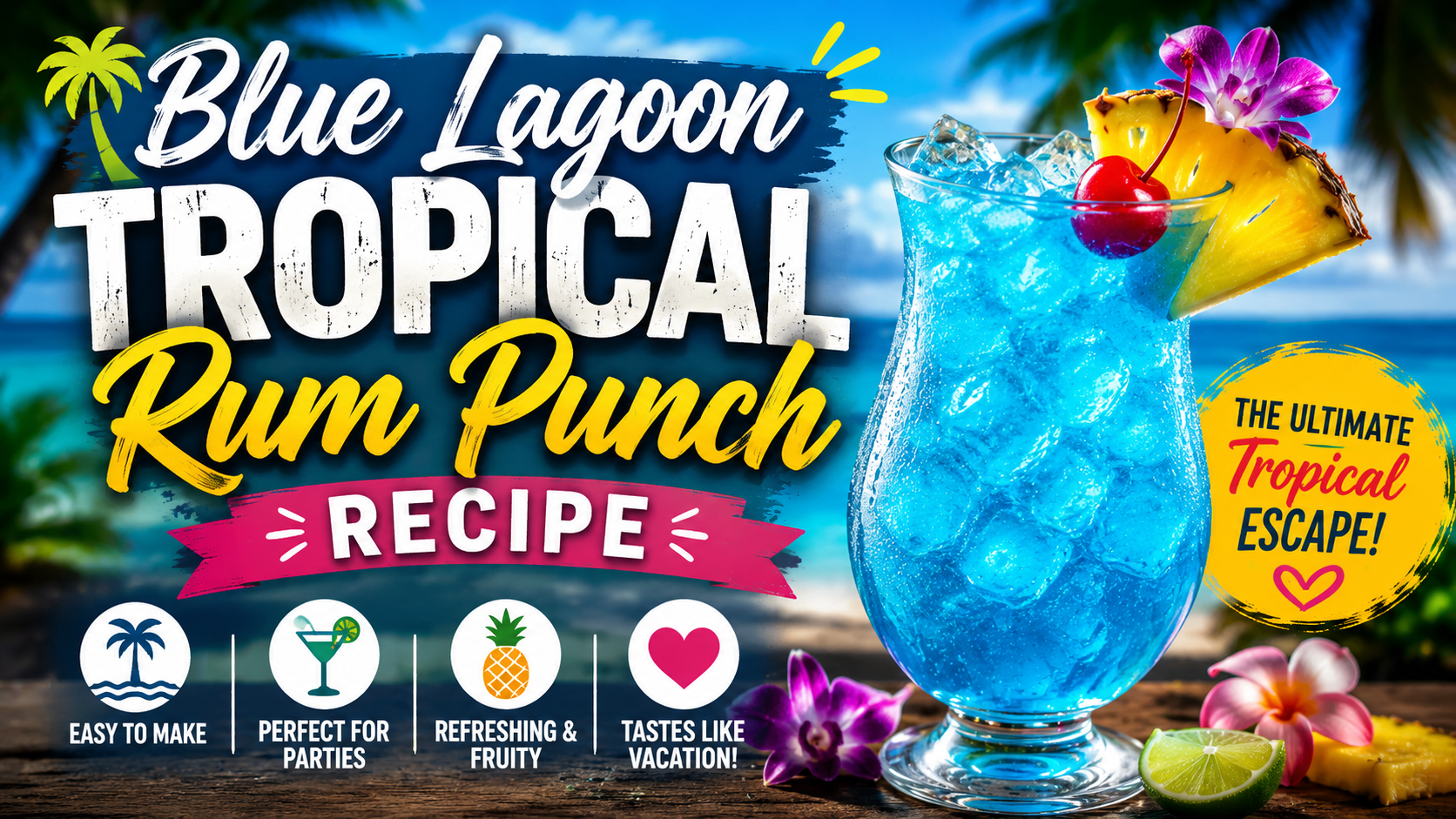 Blue Lagoon Tropical Rum Punch Recipe
