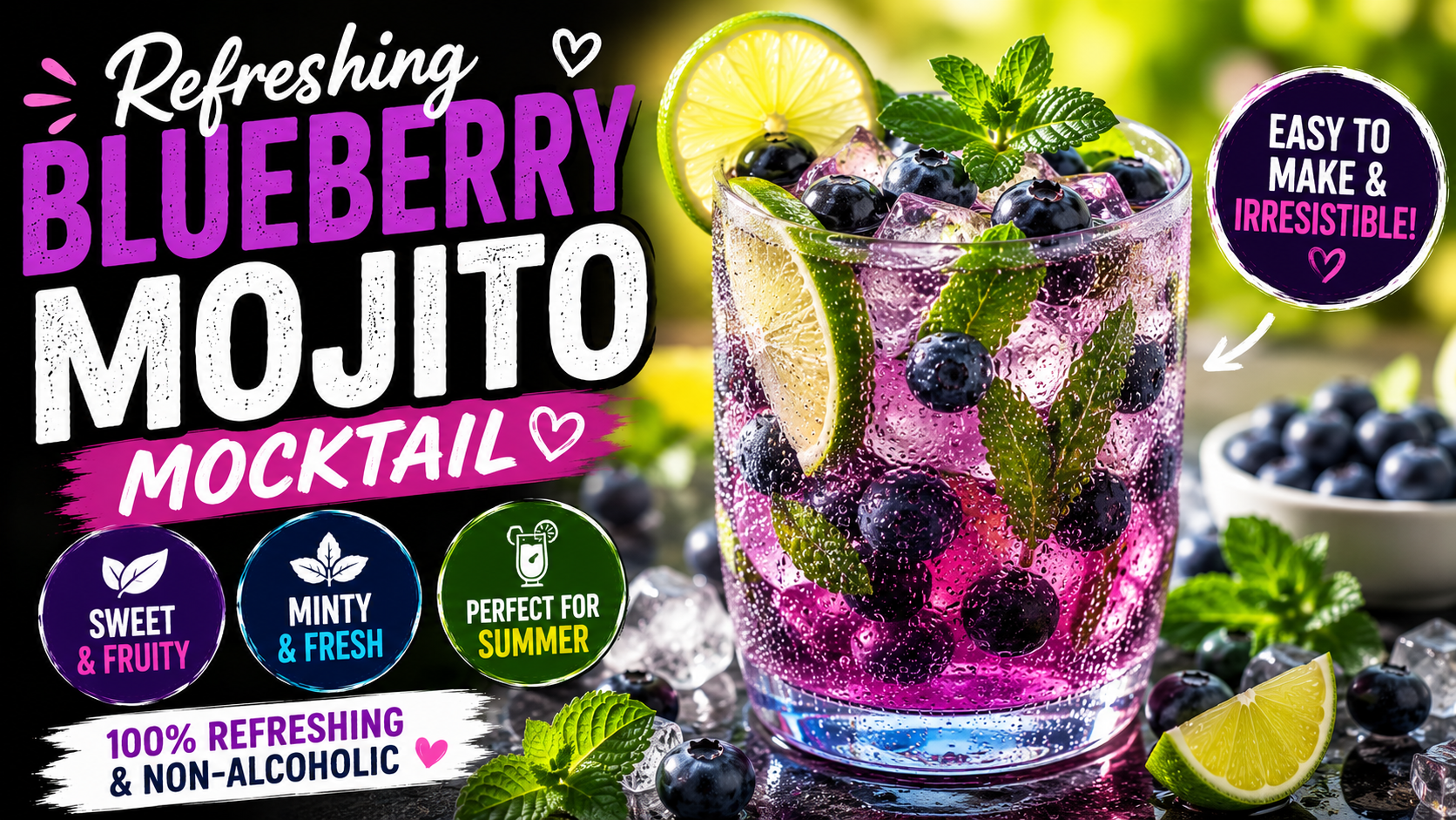 Blueberry Mojito Mocktail: A Refreshing Non-Alcoholic Drink Packed with Fresh Flavor