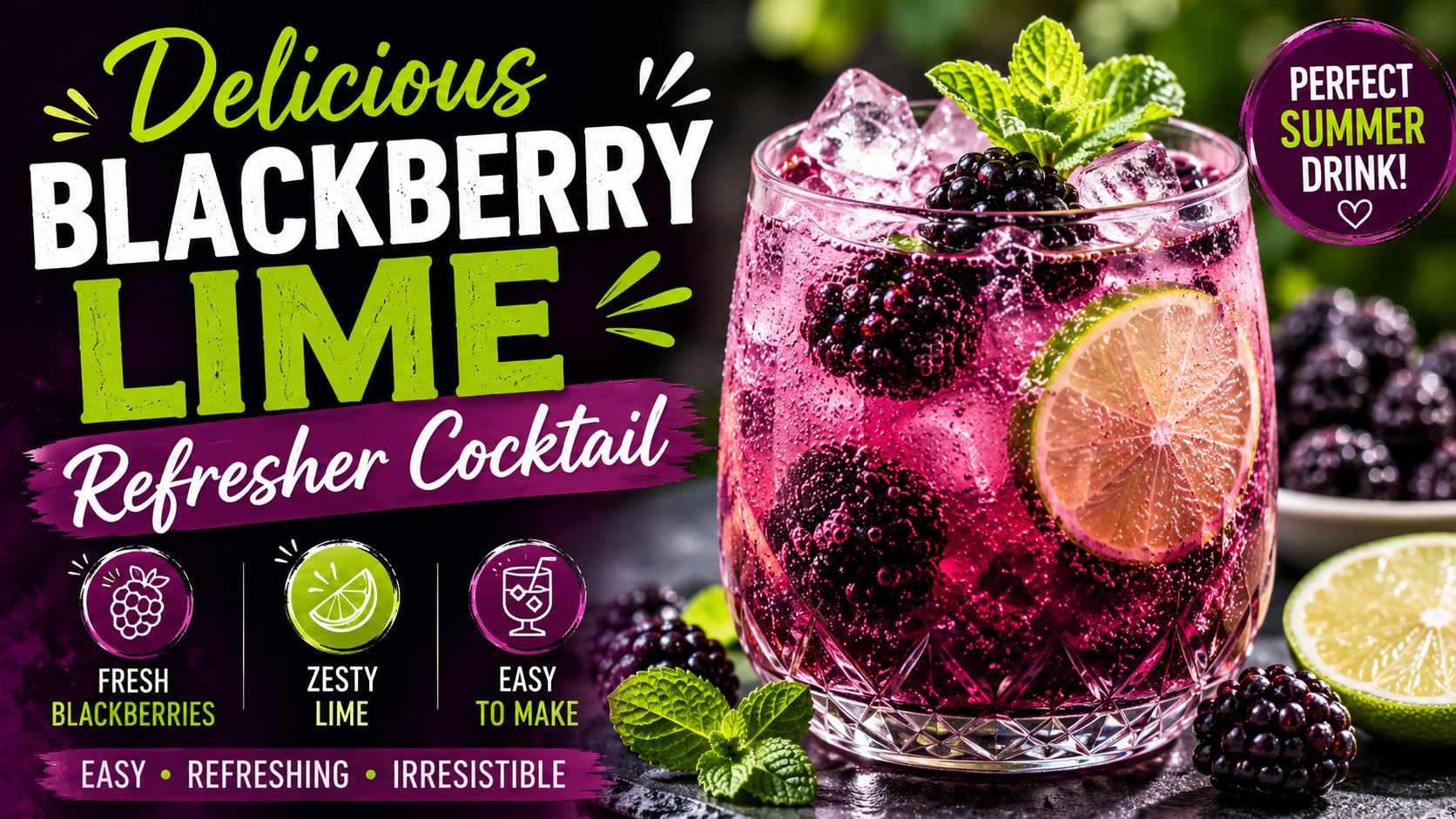 Delicious Blackberry Lime Refresher Cocktail Recipe