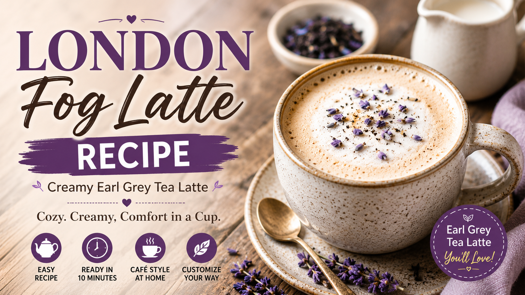 London Fog Latte Recipe:Creamy Earl Grey Tea Latte