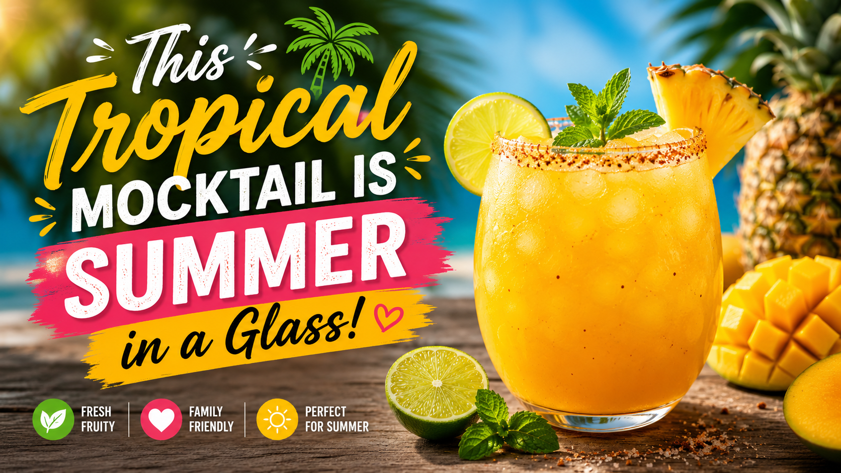 Pineapple Mango Nahgarita Recipe | Easy Tropical Mocktail