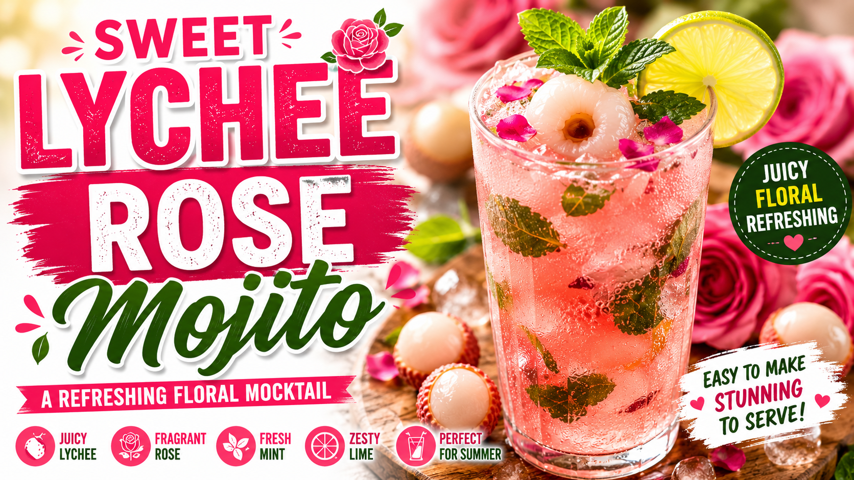 Sweet Lychee Rose Mojito A Refreshing Floral Mocktail