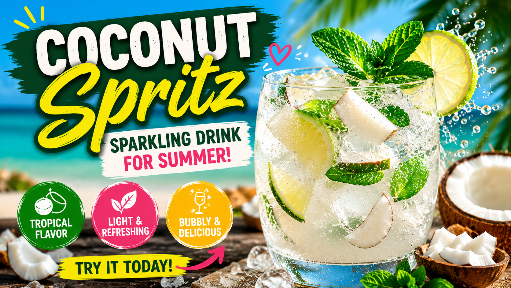 Coconut Spritz Sparkling Drink for Summer