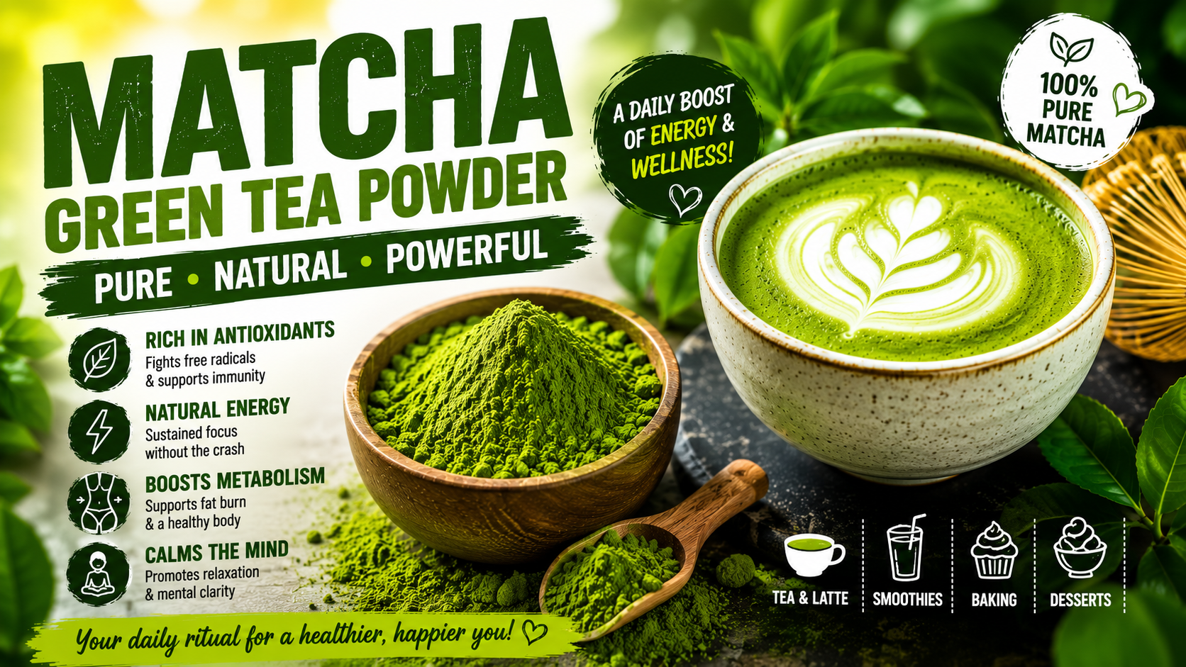 Matcha Green Tea Powder Benefits and Nutrition