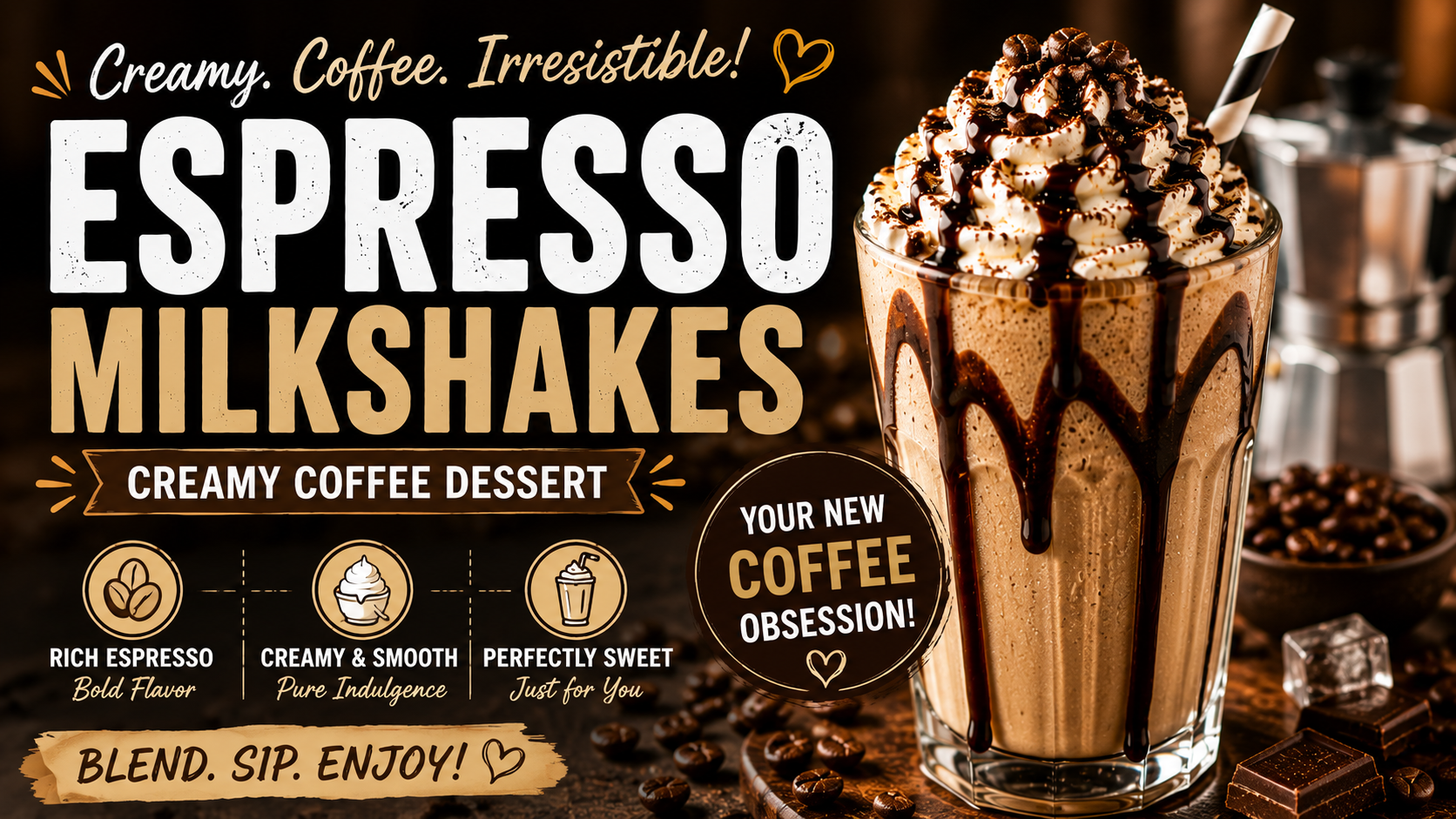 Espresso Milkshakes Creamy Coffee Dessert