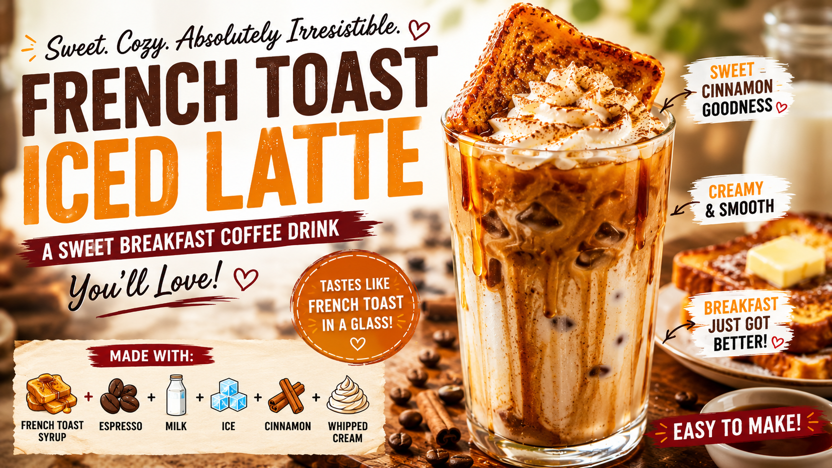 French Toast Iced Latte: A Sweet Breakfast Coffee Drink You’ll Love