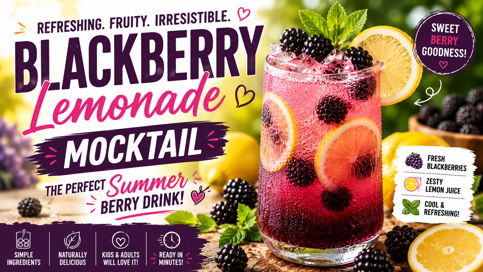 Blackberry Lemonade Mocktail: The Perfect Summer Berry Drink