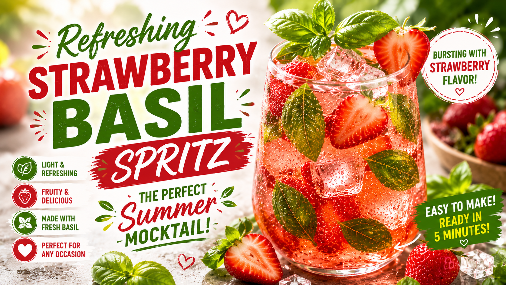 Refreshing Strawberry Basil Spritz: The Perfect Summer Mocktail Recipe