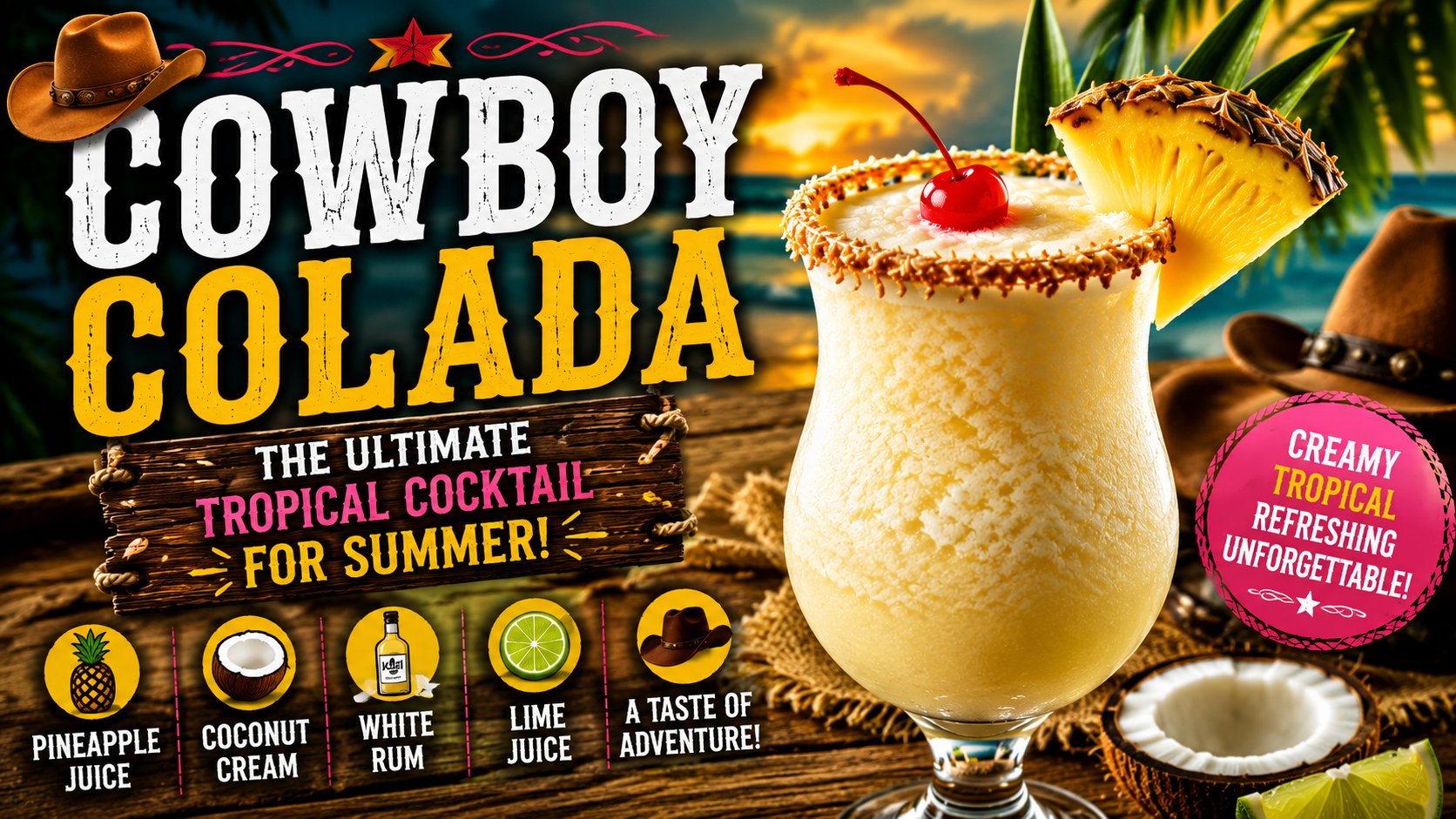 Cowboy Colada Recipe: Cocktail for Summer