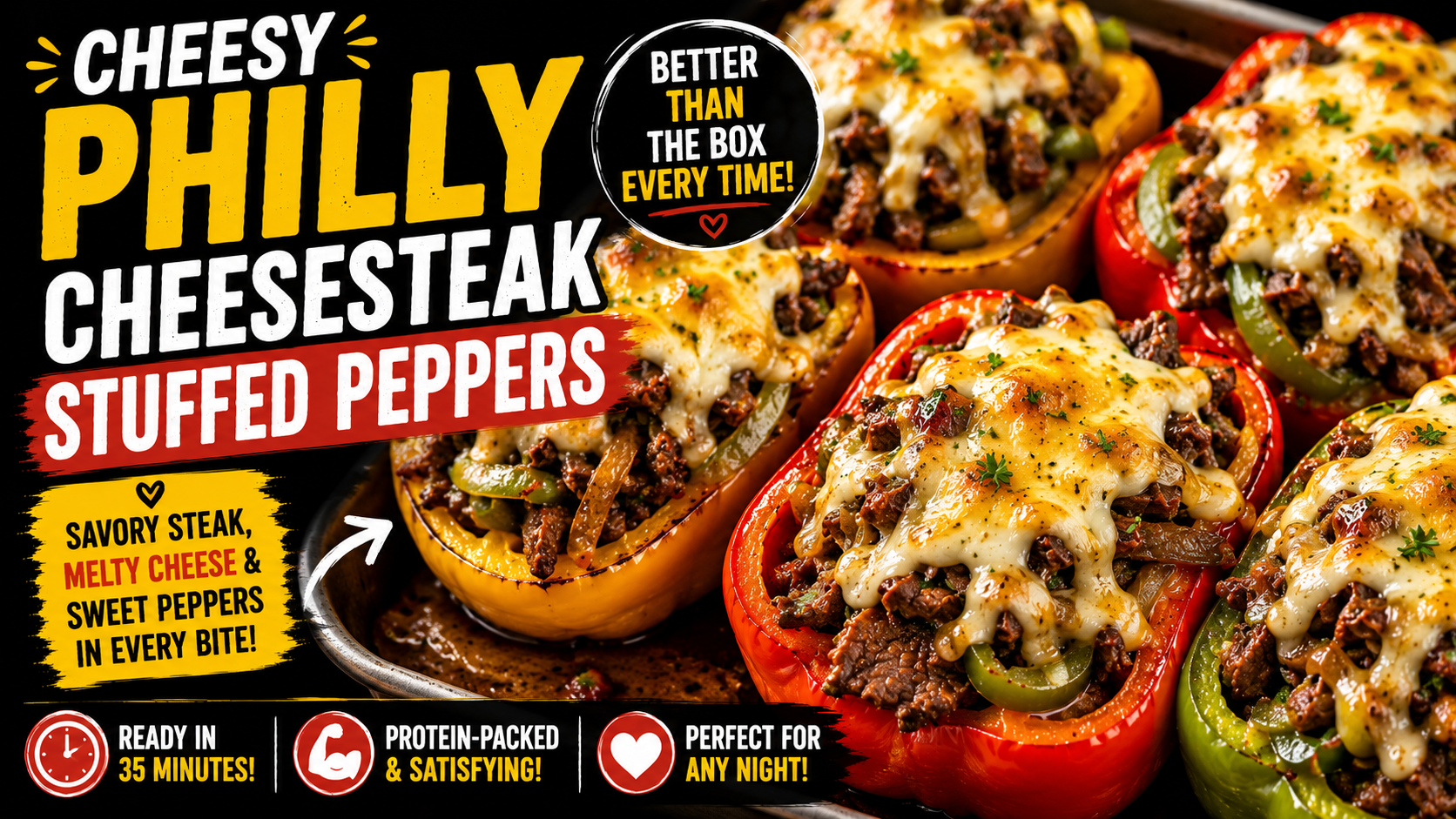 Cheesy Philly Cheesesteak Stuffed Peppers Comfort Food Recipe