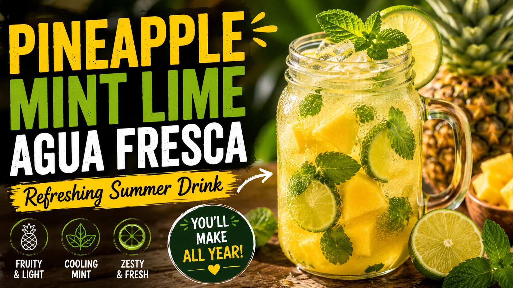 Pineapple Mint Lime Agua Fresca Refreshing Summer Drink You’ll Make All Year