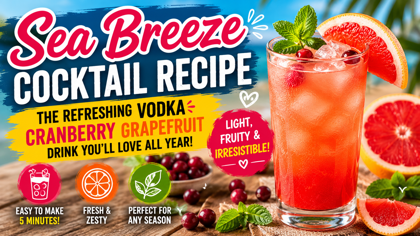 Sea Breeze Cocktail Recipe: The Refreshing Vodka Cranberry Grapefruit Drink You’ll Love