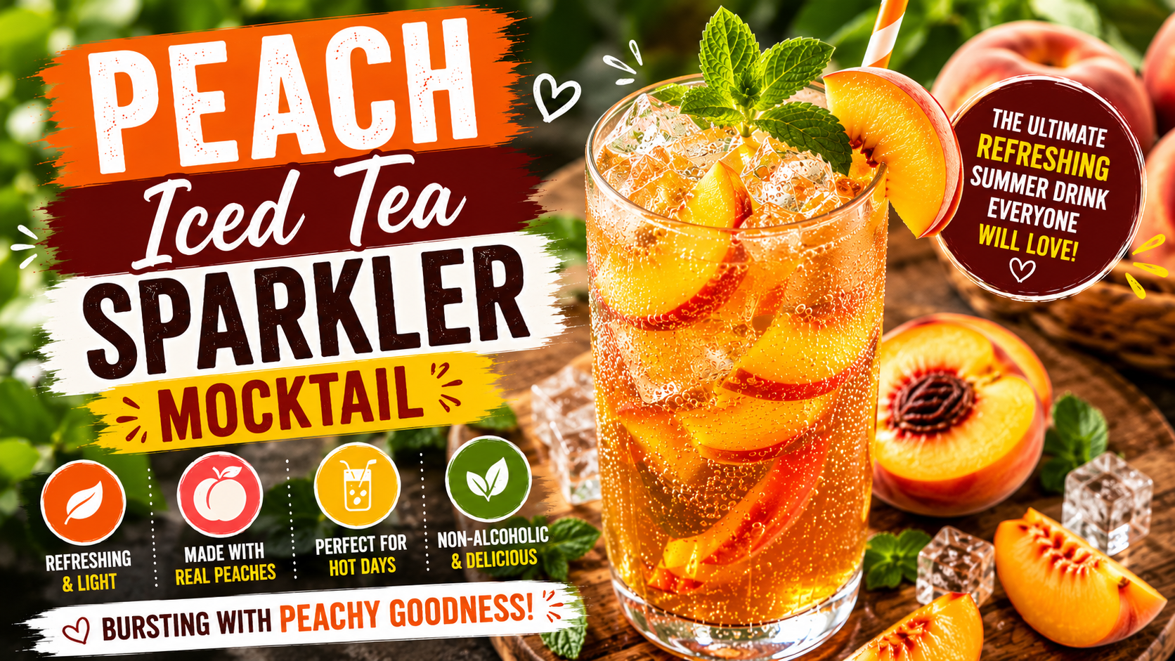 Peach Iced Tea Sparkler Mocktail: The Ultimate Refreshing Summer Drink Everyone Will Love