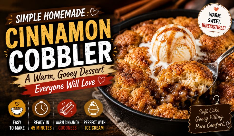 Simple Homemade Cinnamon Cobbler: A Warm, Gooey Dessert Everyone Will Love
