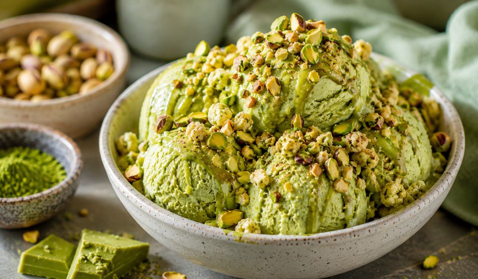 Easy Matcha Pistachio Ice Cream Crunch You Can Make at Home