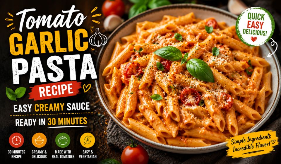 Tomato Garlic Pasta Recipe: Easy Creamy Sauce Ready in 30 Minutes