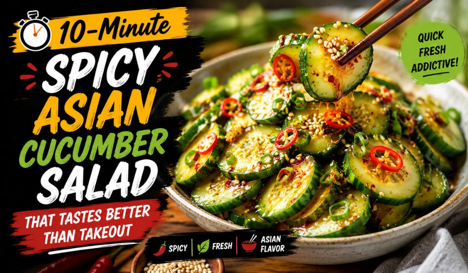 10-Minute Spicy Asian Cucumber Salad That Tastes Better Than Takeout