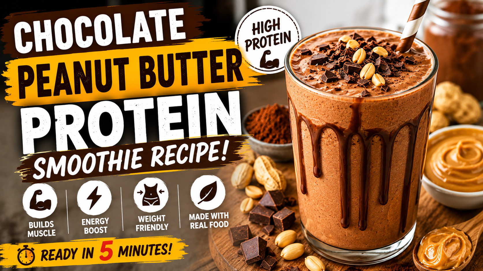 Chocolate Peanut Butter Protein Smoothie Recipe