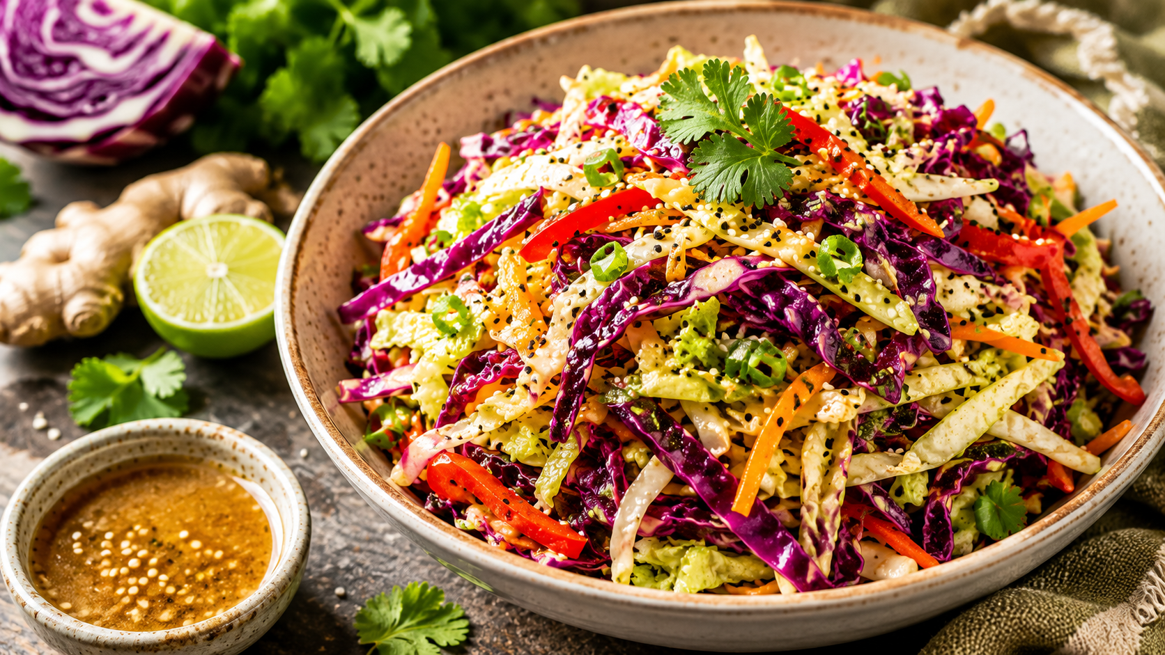 Cabbage Salad with Sesame Ginger Dressing: The Ultimate Crunchy, Healthy Salad Recipe