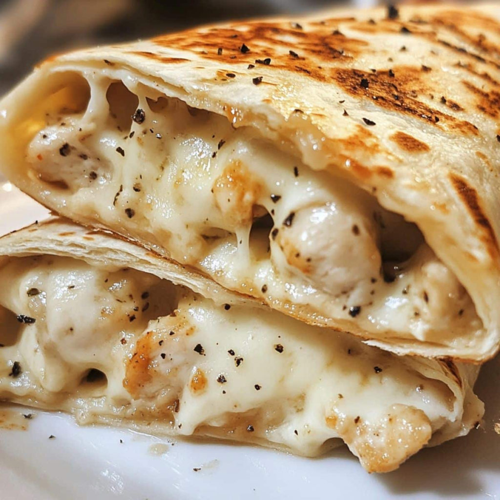 Cheesy Garlic Chicken Wraps