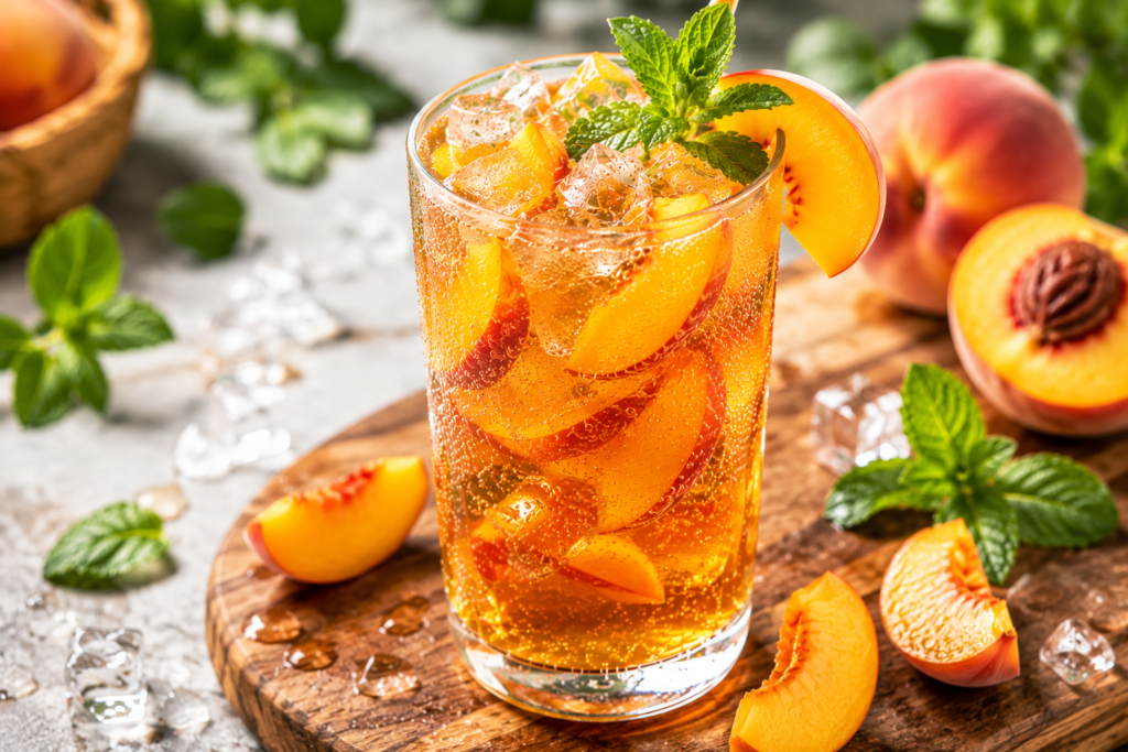 Peach Iced Tea Sparkler Mocktail
