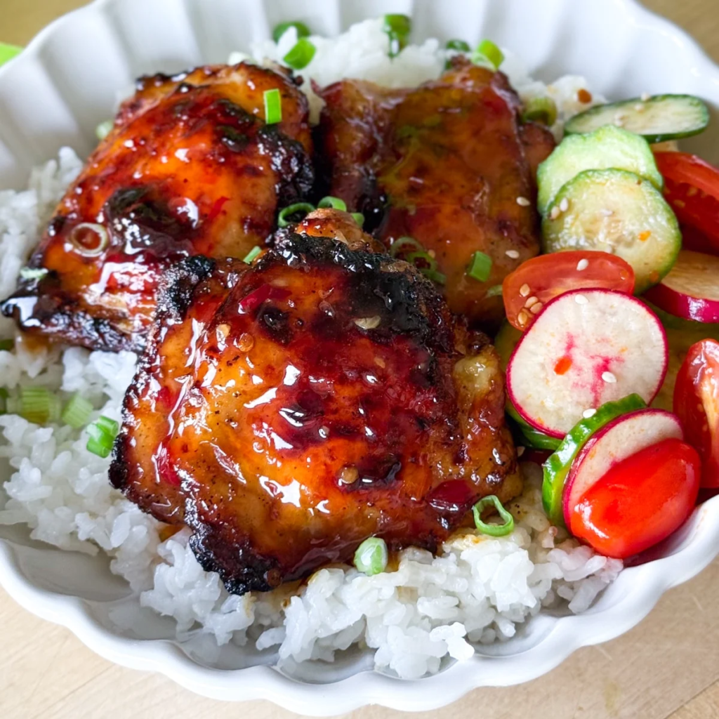Sweet Chili Glazed Chicken Thighs - Air Fryer Recipe