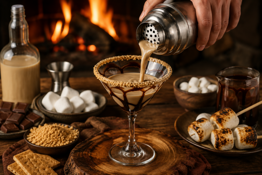 Delicious Campfire Baileys S’mores Cocktail Recipe