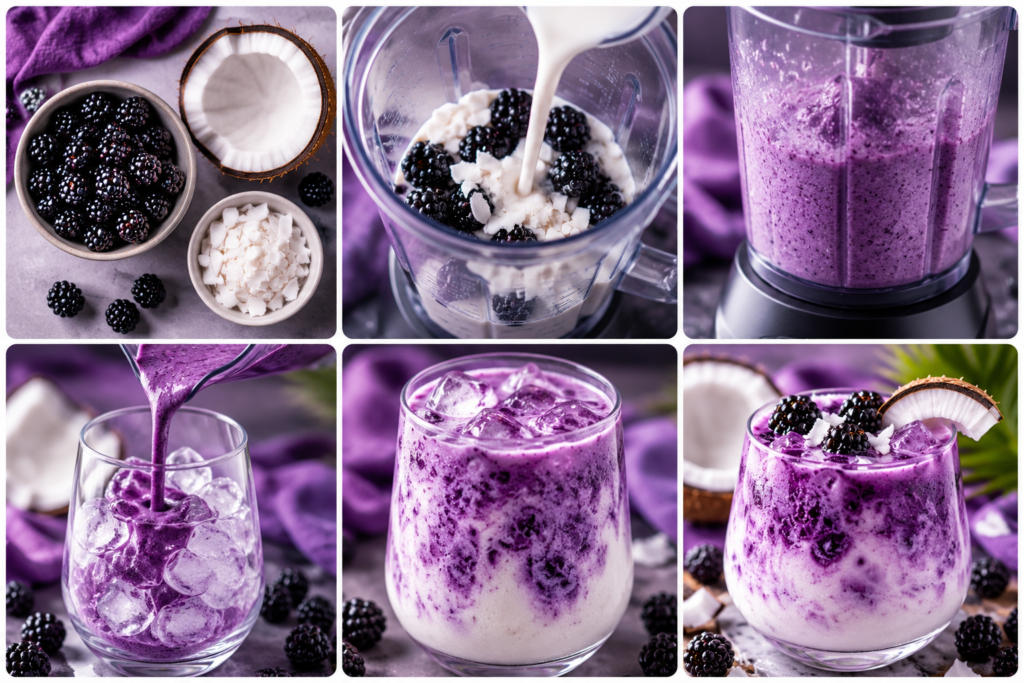 Purple Blackberry Coconut Cocktail