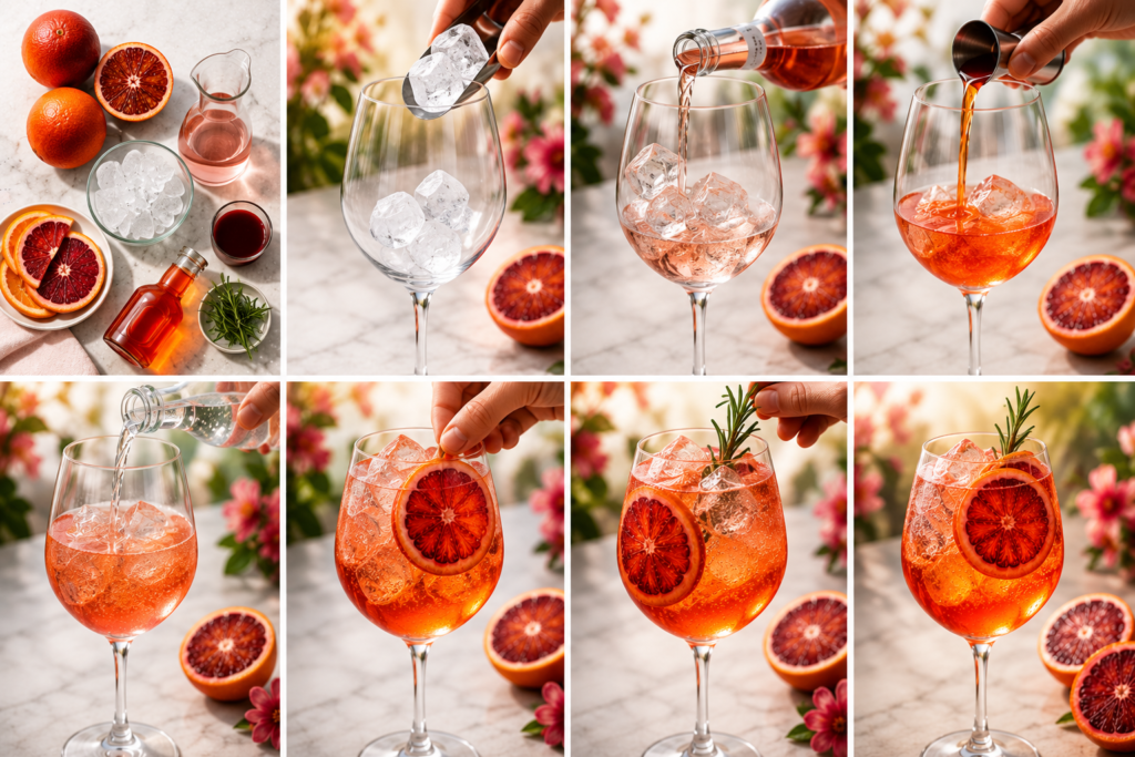 Blood Orange Rosé Aperol Spritz 