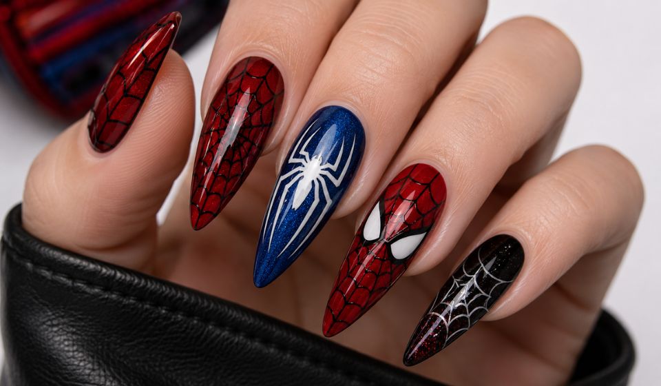 Heading to See Spider-Man? Copy These Spiderman Nails