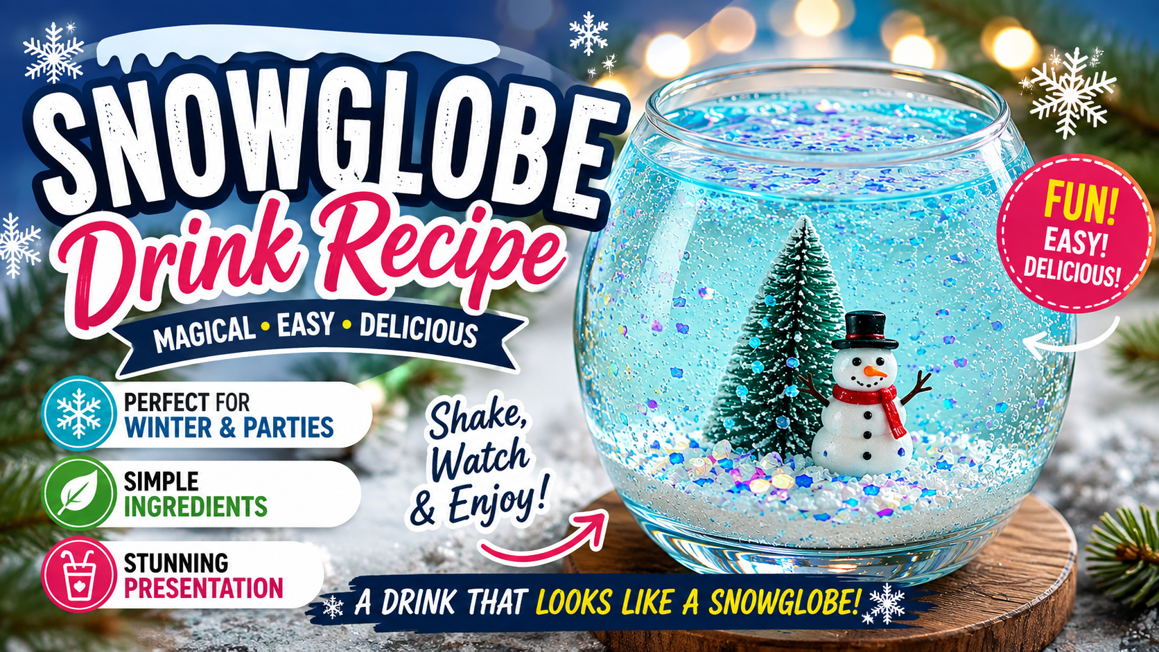 Snowglobe Drink Recipe – Easy Festive Holiday Cocktail & Mocktail