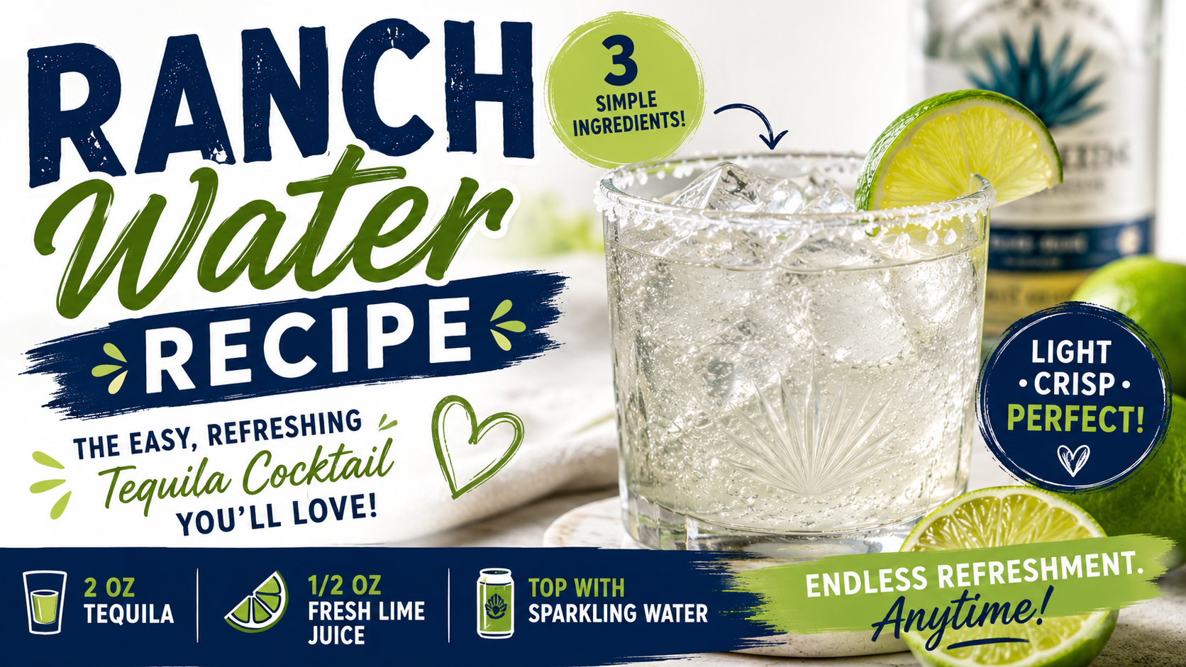 The Best Ranch Water Recipe (Easy 3-Ingredient Texas Cocktail Ready in 5 Minutes)