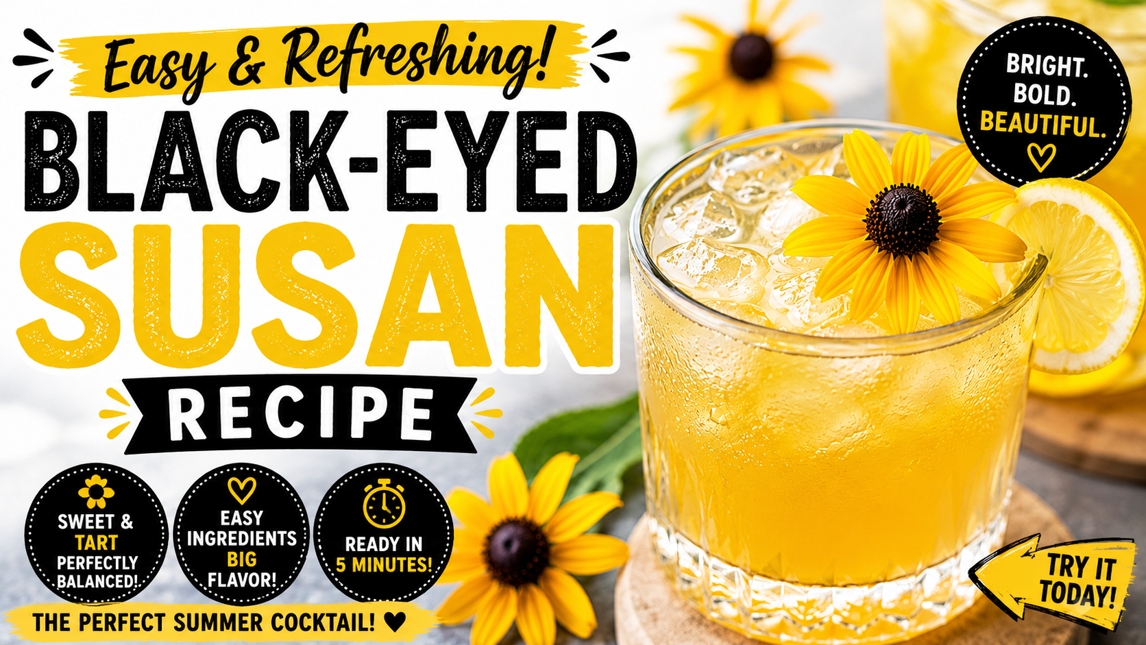 Black-Eyed Susan Recipe: Easy, Refreshing Cocktail for Summer Parties (Ready in 5 Minutes)