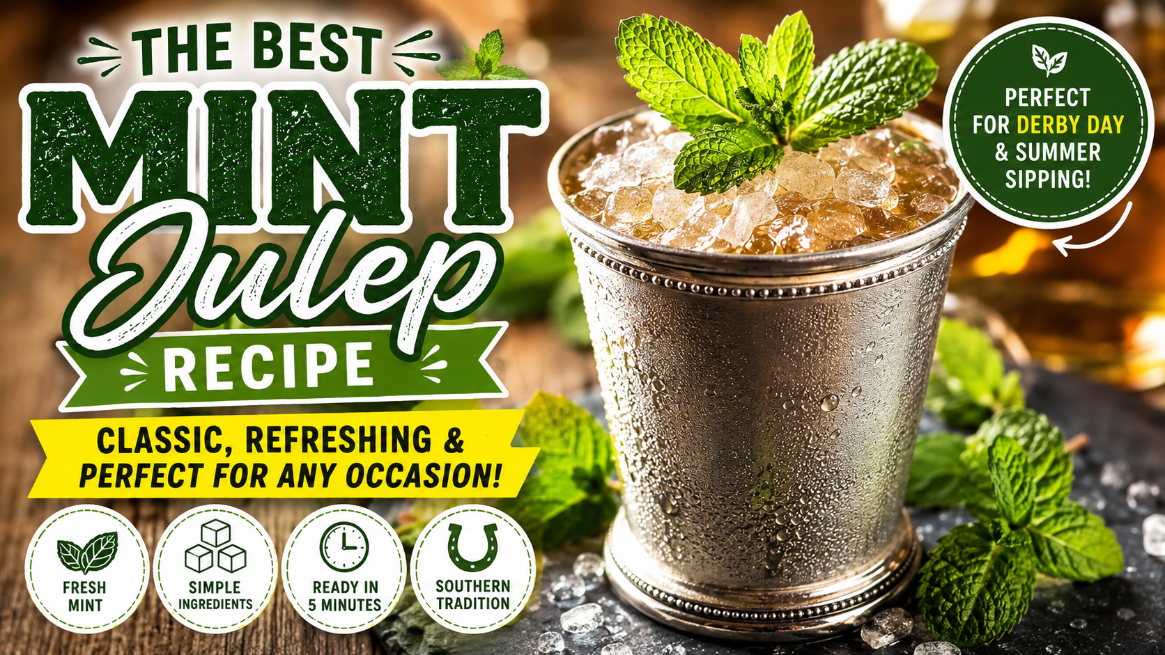 Mint Julep Recipe – Easy Classic Kentucky Bourbon Cocktail in 5 Minutes