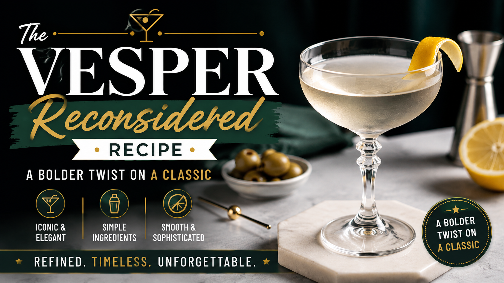 The Vesper Reconsidered Recipe: The Ultimate Modern James Bond Cocktail (Easy & Elegant)