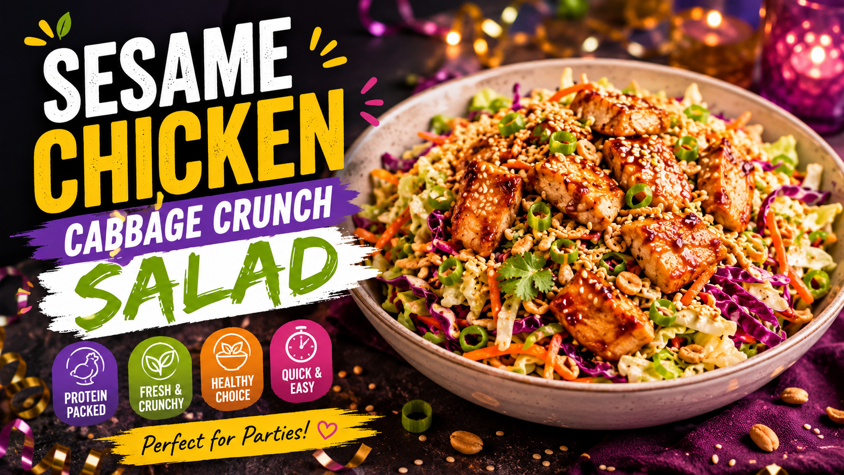 Sesame Chicken Cabbage Crunch Salad Recipe: Easy, Fresh and Flavor-Packed
