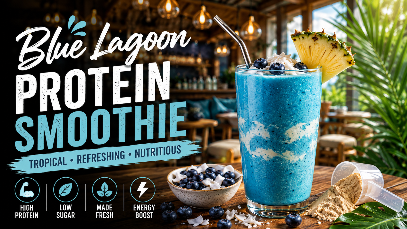 Blue Lagoon Protein Smoothie Recipe: A Creamy, Tropical High-Protein Drink