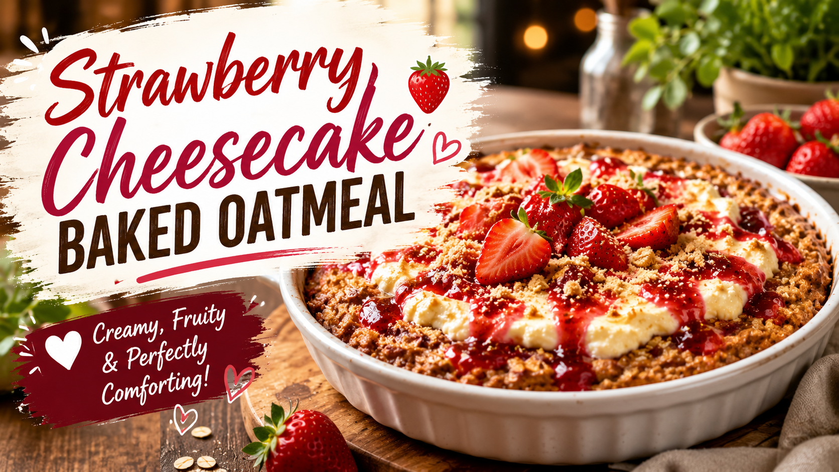Strawberry Cheesecake Baked Oatmeal Recipe: Easy, Creamy and Healthy Breakfast