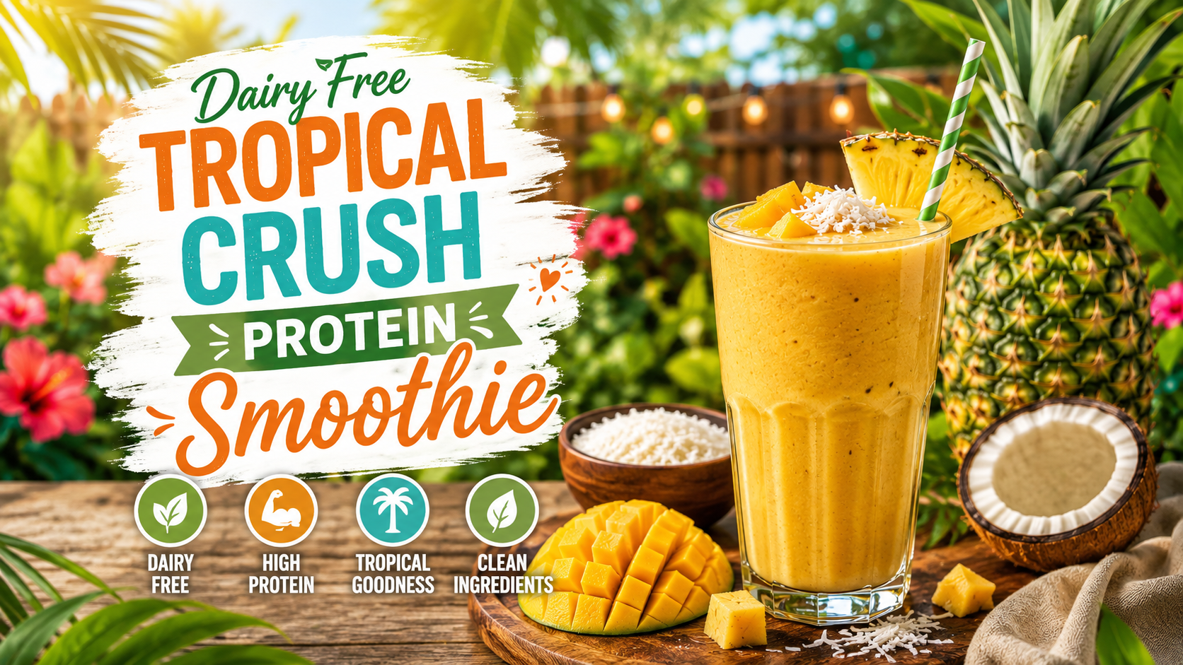 Dairy-Free Tropical Crush Protein Smoothie: A Creamy, High-Protein Fruit Smoothie Recipe
