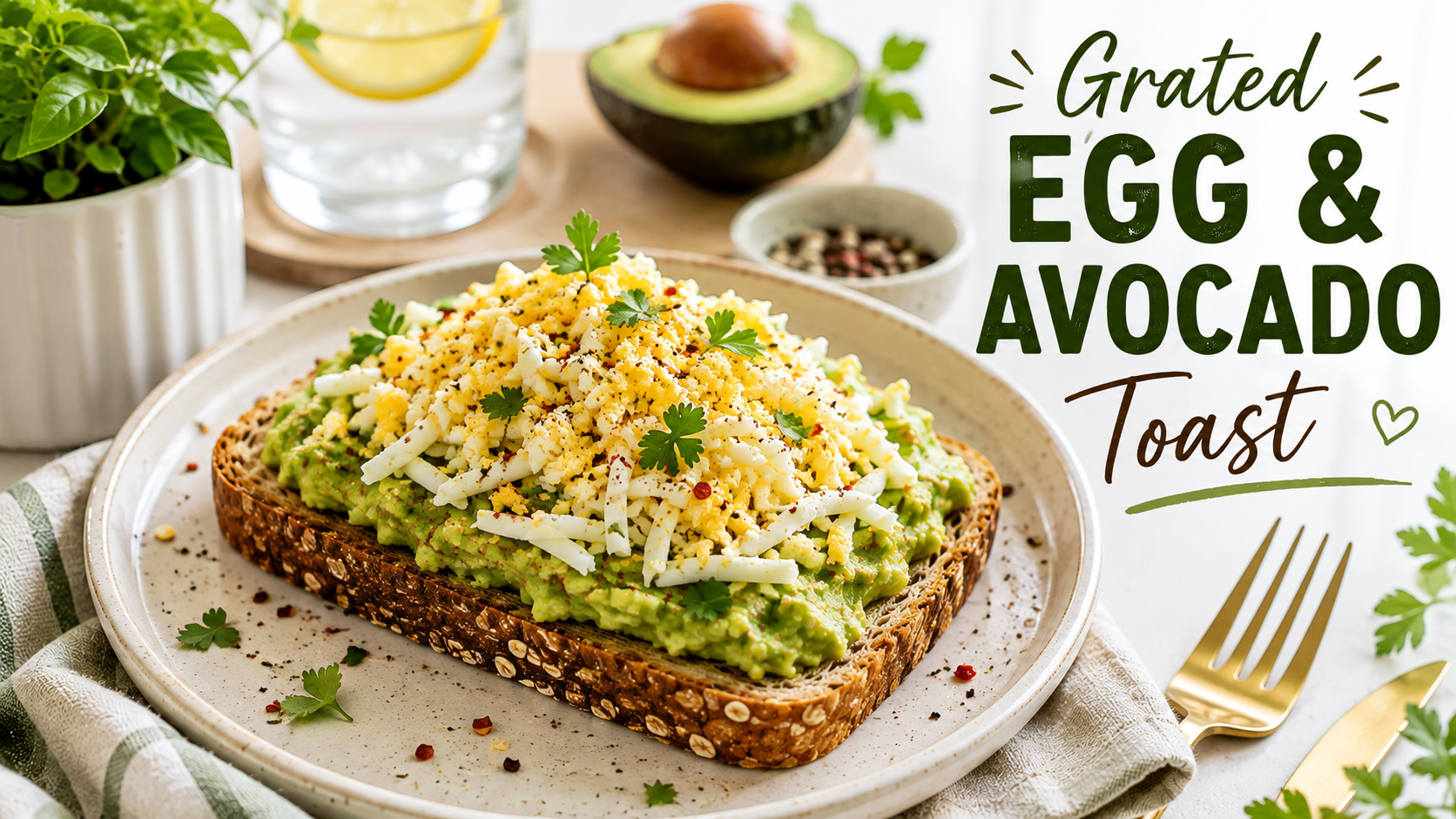 Grated Egg & Avocado Toast: A Quick, Creamy High-Protein Breakfast