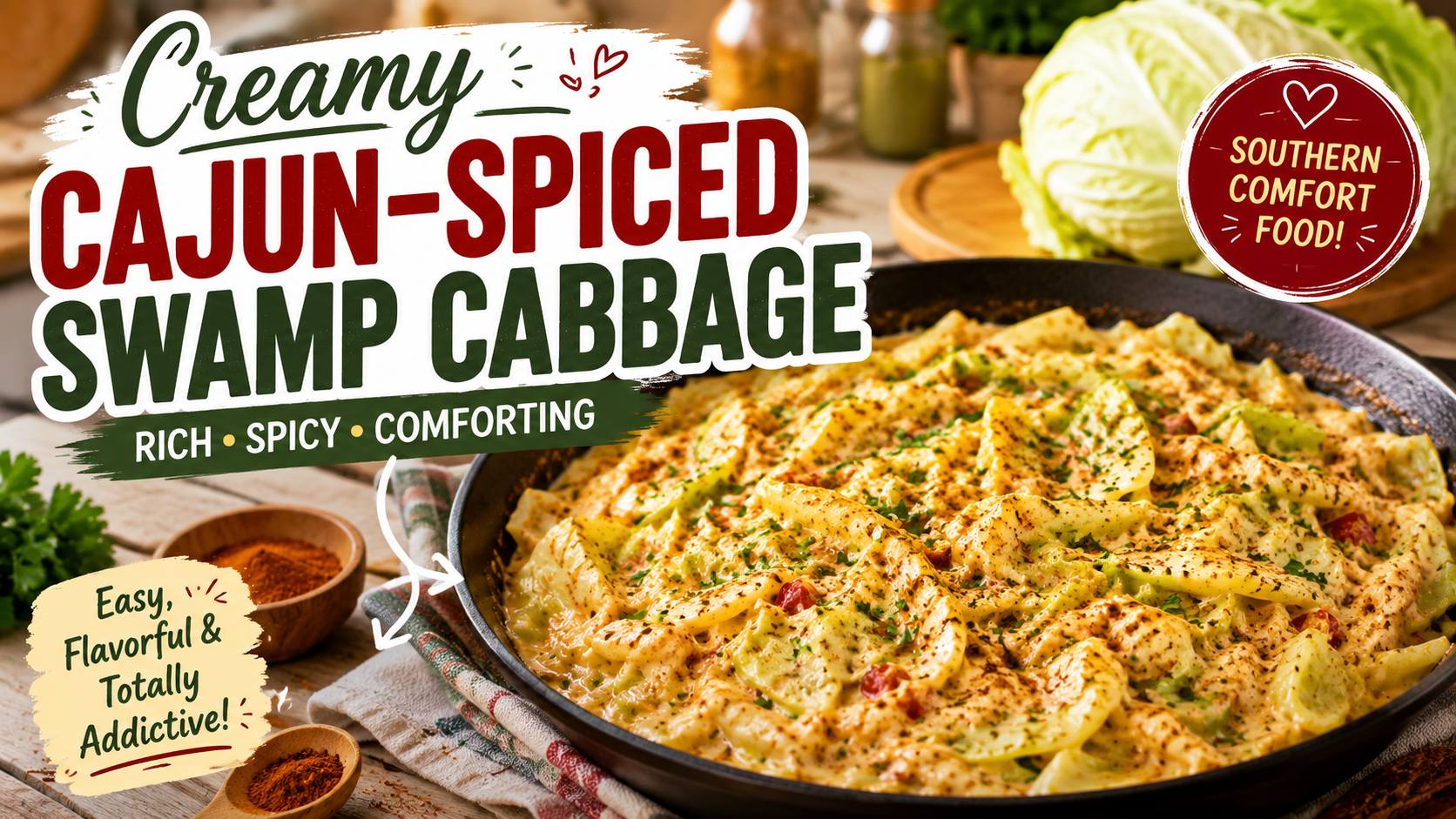 Creamy Cajun-Spiced Swamp Cabbage: A Rich Southern-Style Cabbage Recipe