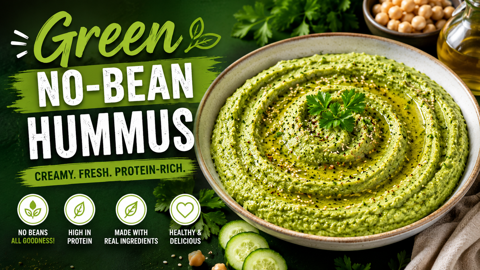 Green No-Bean Hummus Recipe: Easy Pea, Edamame & Avocado Dip