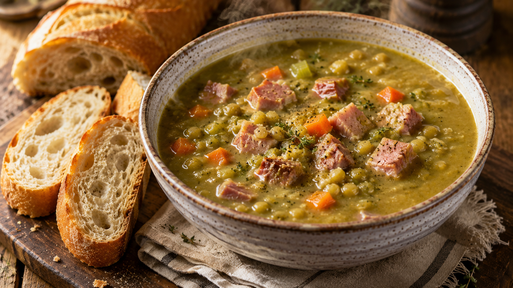 Easy Split Pea Soup with Ham