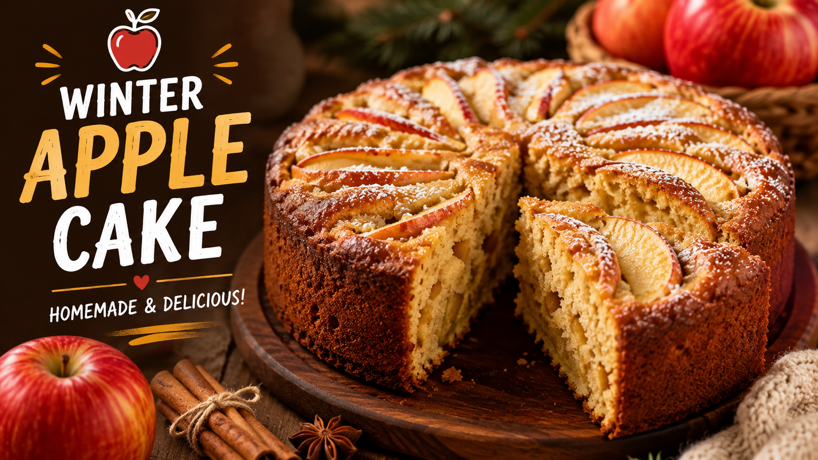 Make Delicious Apple Cake at Home in Winters